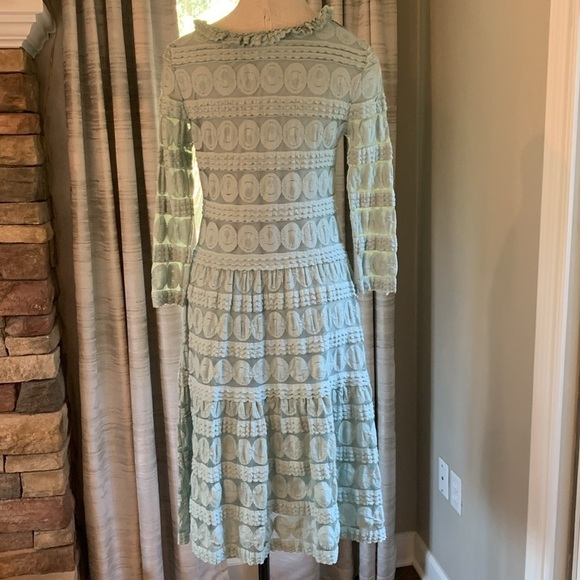 Sundance sz S/M soft green lace and ruffled feminine dress - Picture 4 of 5